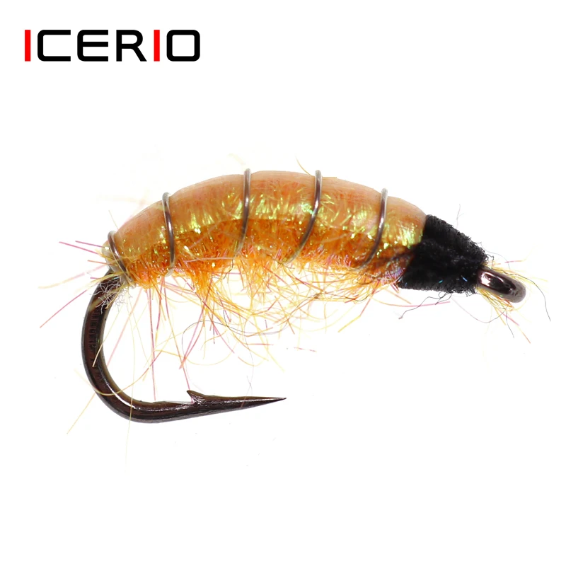 

ICERIO 6PCS Scud Shrimps Dubbings Nymphs Trout Fishing Fly Lure Bait