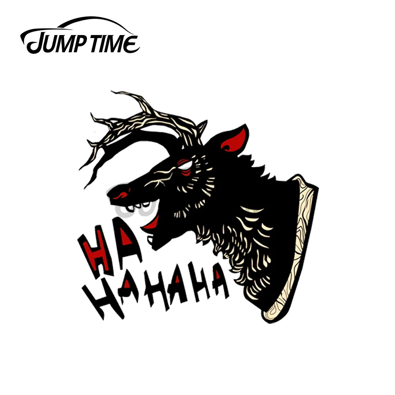 JumpTime 13 x 5.5cm For Evil Elk Head Moose Vinyl Decal Car Decal Exterior Sticker Window Wiper Decals Rear Car Styling