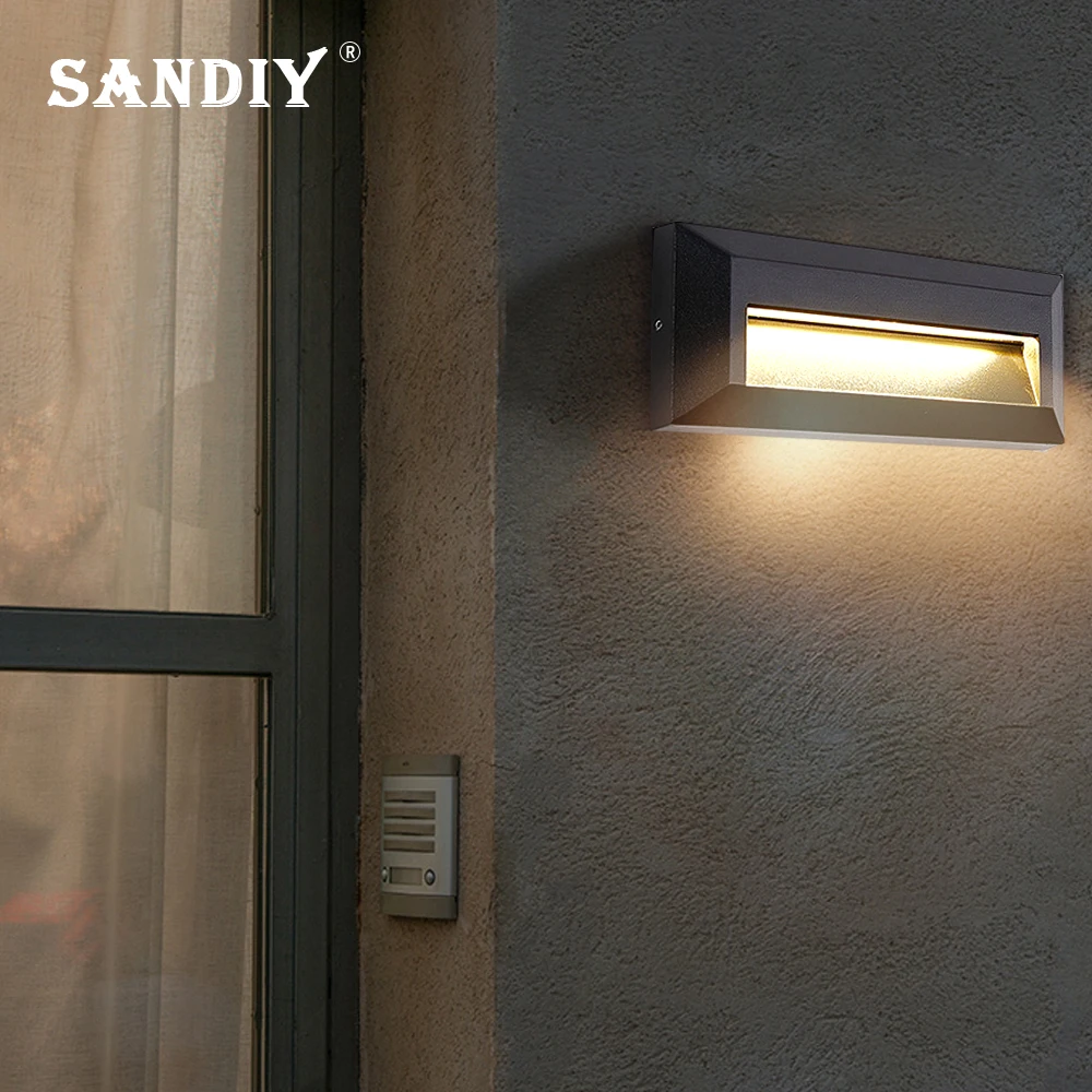 SANDIY Outdoor Wall Light Motion Sensor Sconce Lamp Waterproof Nightlight for Garden Stair Gate Porch Yard Lighting Wall Mounted