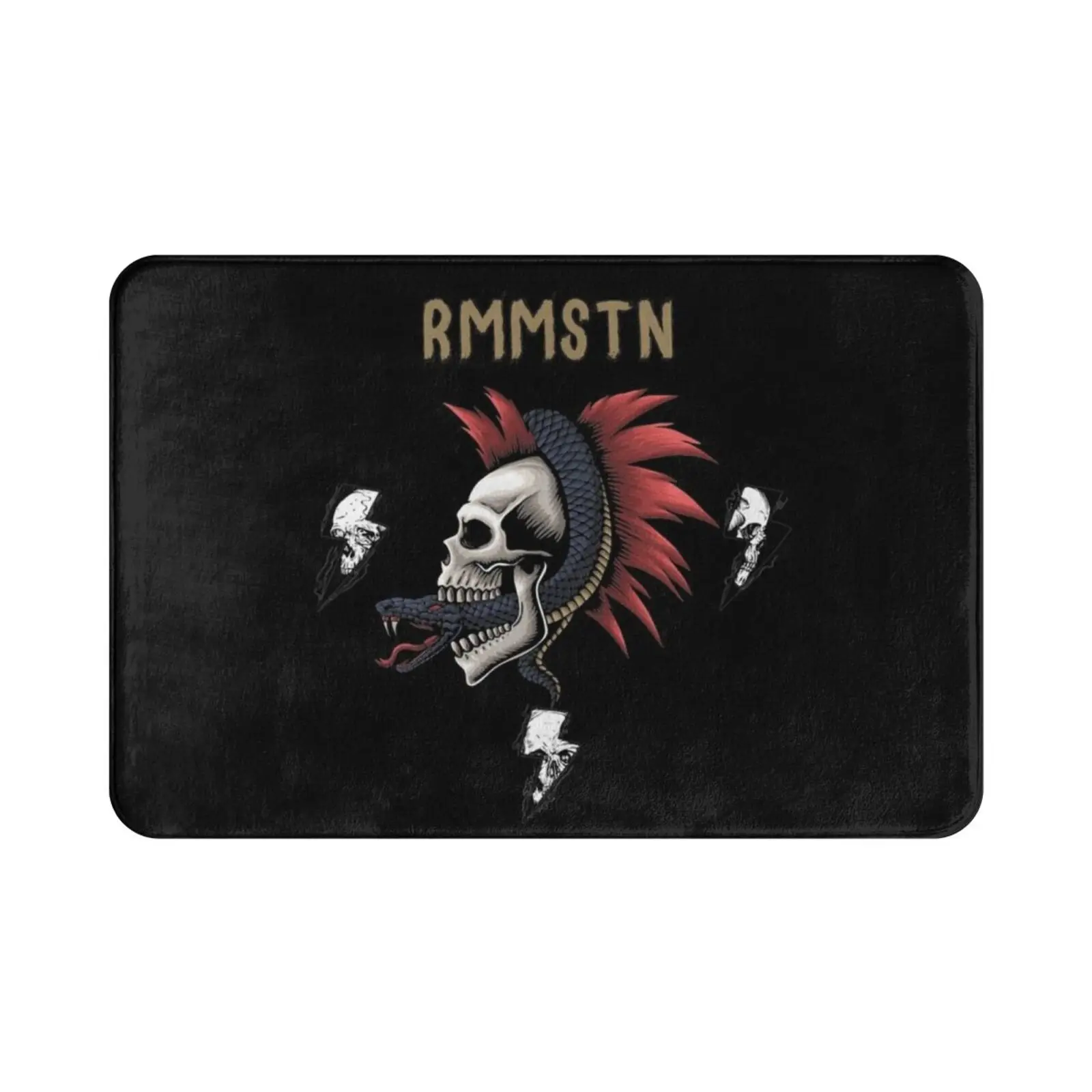 Rmmstn Punk Skull Carpet Mat Rug Cushion Soft Non-Slip For Fan Rmmstn Deutchland Metal Heavy Metal Heavy Metalhead