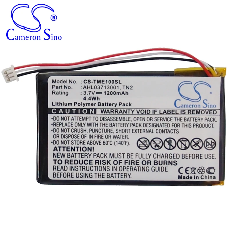 CameronSino Pin Cho TomTom Nhật Thực AVN4430 TNS410 Phù Hợp Với TomTom AHL03713001 TN2 GPS, thiết Bị Dẫn Đường Pin 1200MAh 3.70V Li-Polymer