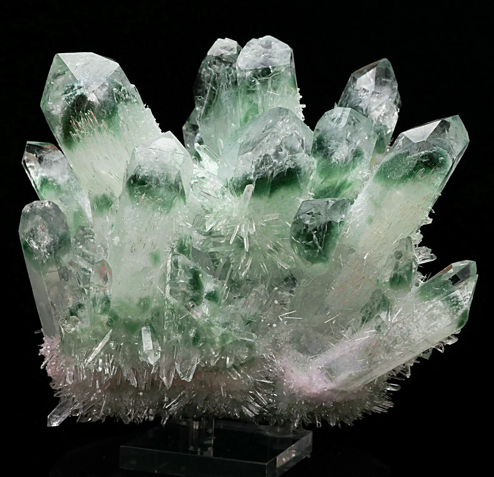 

200-900g Rare Beautiful Green Ghost phantom Quartz Crystal Cluster Specimen for home&office decoration fengshui