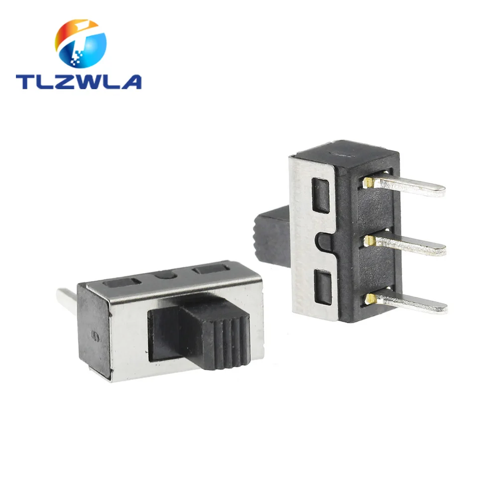 10 sztuk SS12D10 SS12D11 przełącznik dwupozycyjny 3 piny proste stopy 1P2T uchwyt wysoki 5mm odstęp 4.7mm 3A 250V SS12D10G5