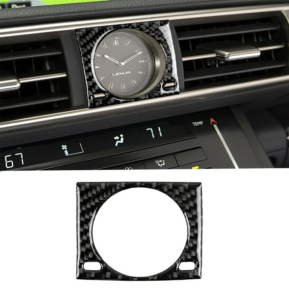 For LEXUS IS250 IS300 IS350 200T 2013-2018 2019 Carbon Fiber Center Console Clock Cover Trim Sticker Frame Decor Car Styling