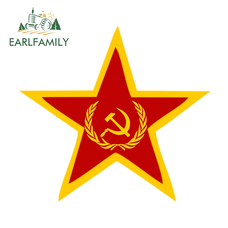 EARLFAMILY 13cm x 12.1cm for USSR Logo Funny JDM Car Stickers DIY Waterproof Window Decal Suitable for All Types of Vehicles