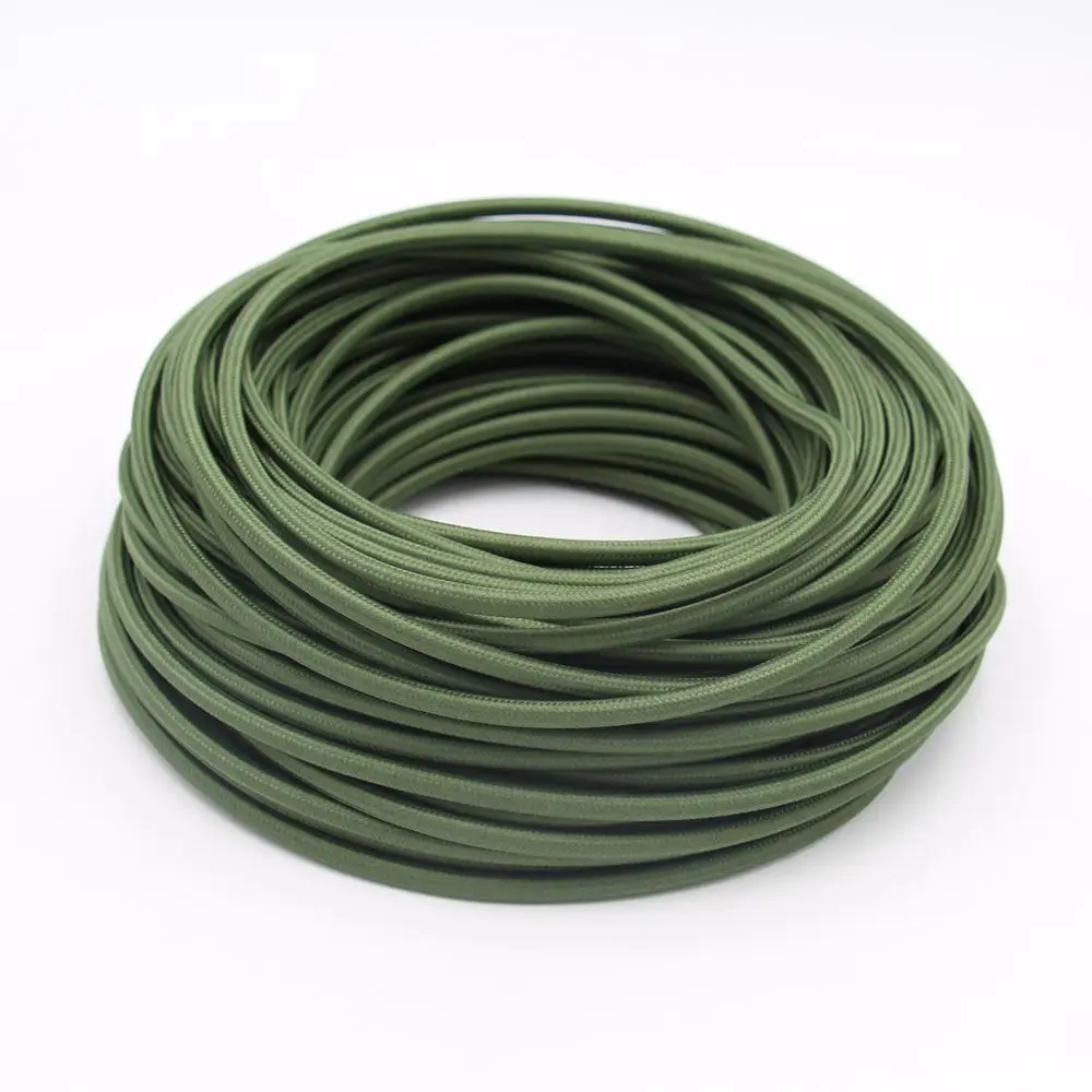 250V 3 Wire Fabric Textile Braided Electrical Wire Cable Colorful Flex Power Cord For Vintage Pendant Light