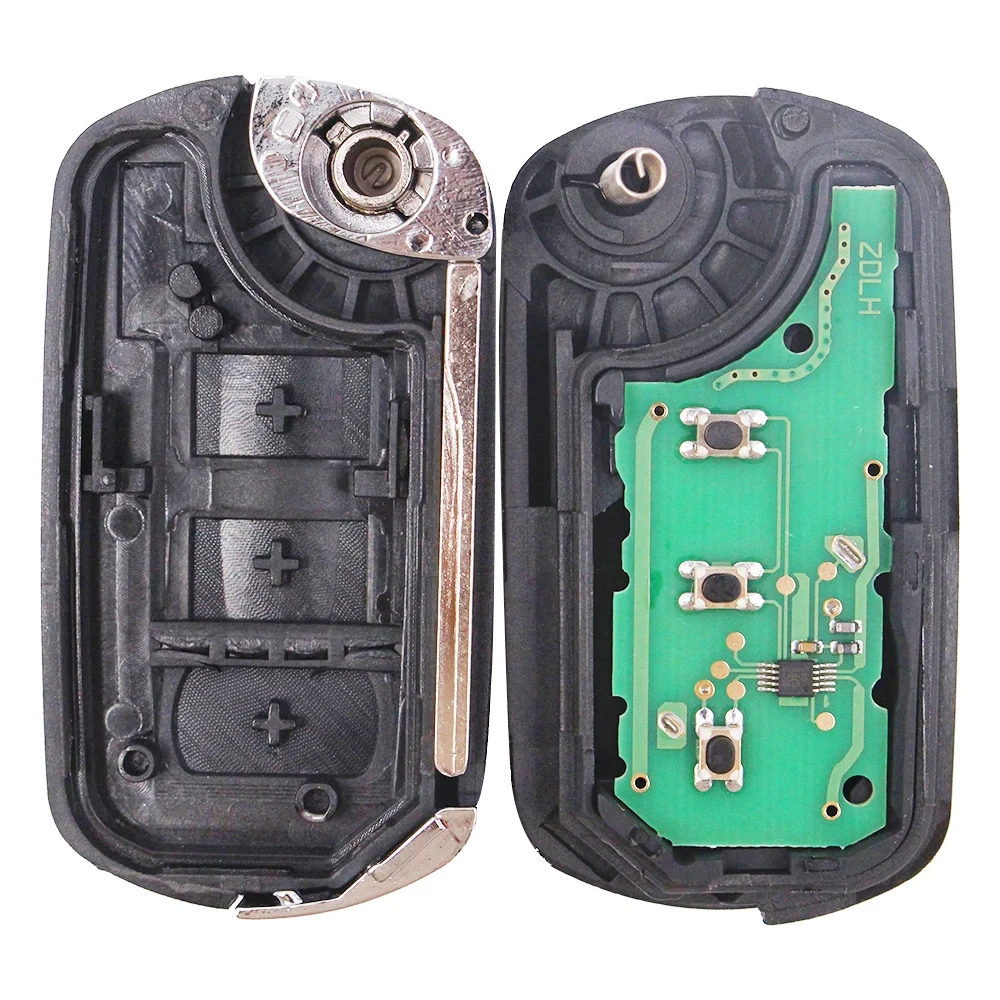 Keyecu Flip Remote Car Key Fob 3 Buttons 315 / 433MHz ID46 Chip for Land Rover LR3 Range Rover Sport FCC ID: NT8-15K6014CFFTXA