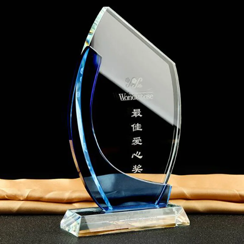 1 pc Free Engraving Crystal Shield Awards Sports Acadamy Granduation Trophy Home Decoration