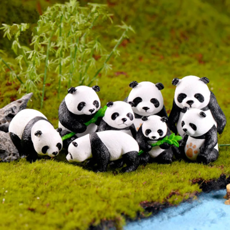 

Cute Panda Figurines Decoration DIY Fairy Mini Animal Figurines Bonsai Landscape Garden Ornament Home Decor