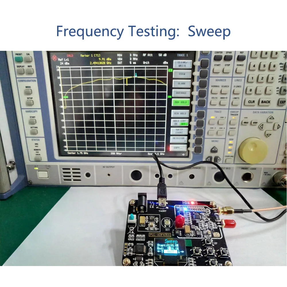 35MHz-4400MHz RF Signal Generator ADF4351 Module Sweep Frequency Generator PLL With OLED Display