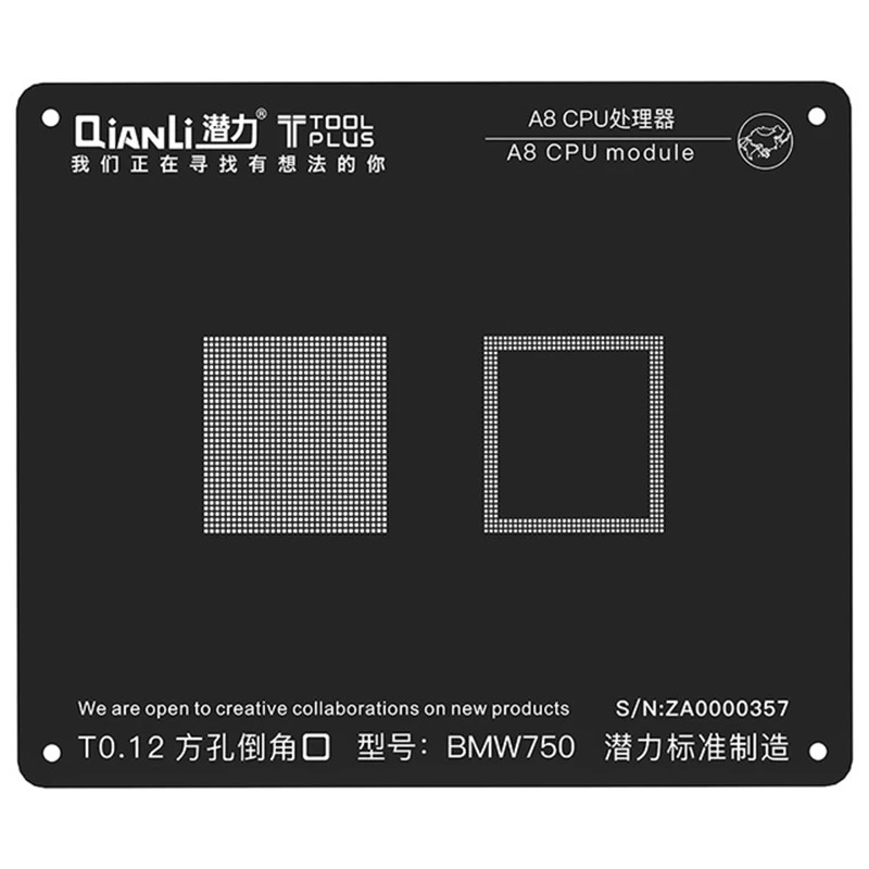 Qianli 2D iBlack بغا وحدة المعالجة المركزية rebيعادل مجموعة الاستنسل IC رقائق بغا اللوحة إصلاح قالب لحام آيفون A7 A8 A9 A10 A11