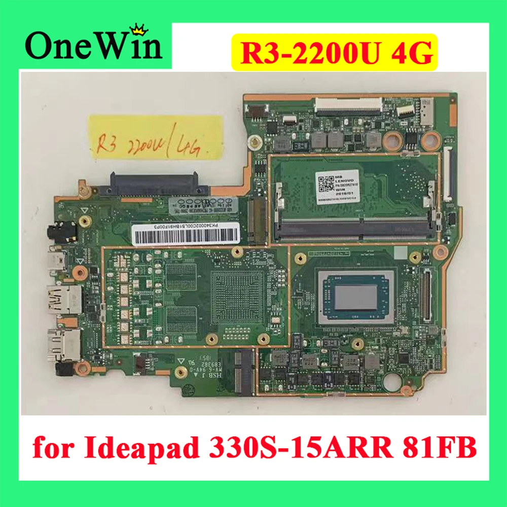 FRU PN 5B20R27415 5B20R27410 for Lenovo Ideapad 330S-15ARR 81FB 100% Tested Original Laptop Motherboard CPU R3-2200U 4G RAM