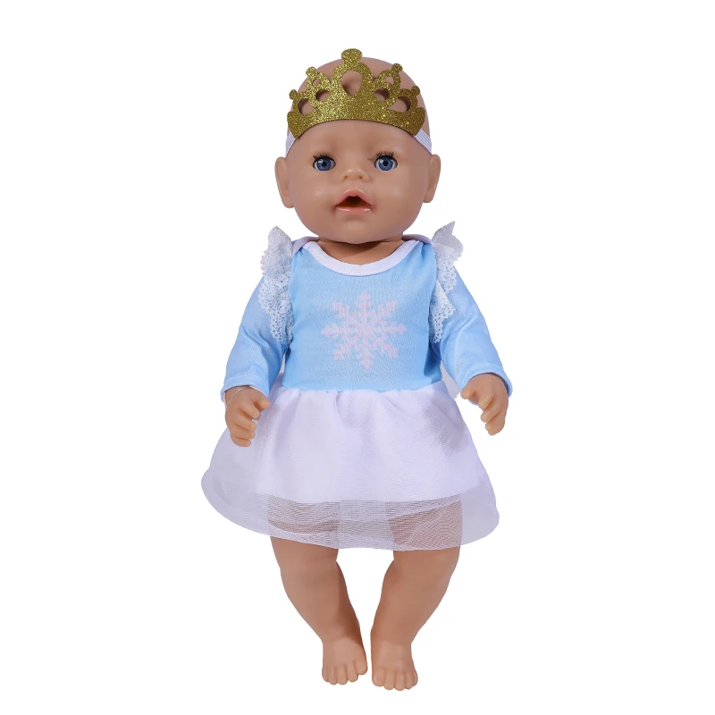 18 Inch Doll Clothes Baby Reborn Doll Accessories Snow Girls Dress Princess Costume for Birthday Gift American Girl Doll Clothes