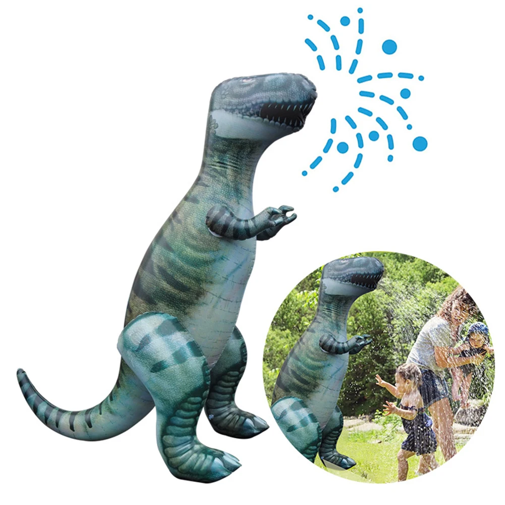 Jouet gonflable de dinosaure avec balle d’eau et pulvérisateur, jouet estival pour enfants dans l’herbe ou à la plage, jouet unisexe pour l’extérieur dans la piscine ou à la plage