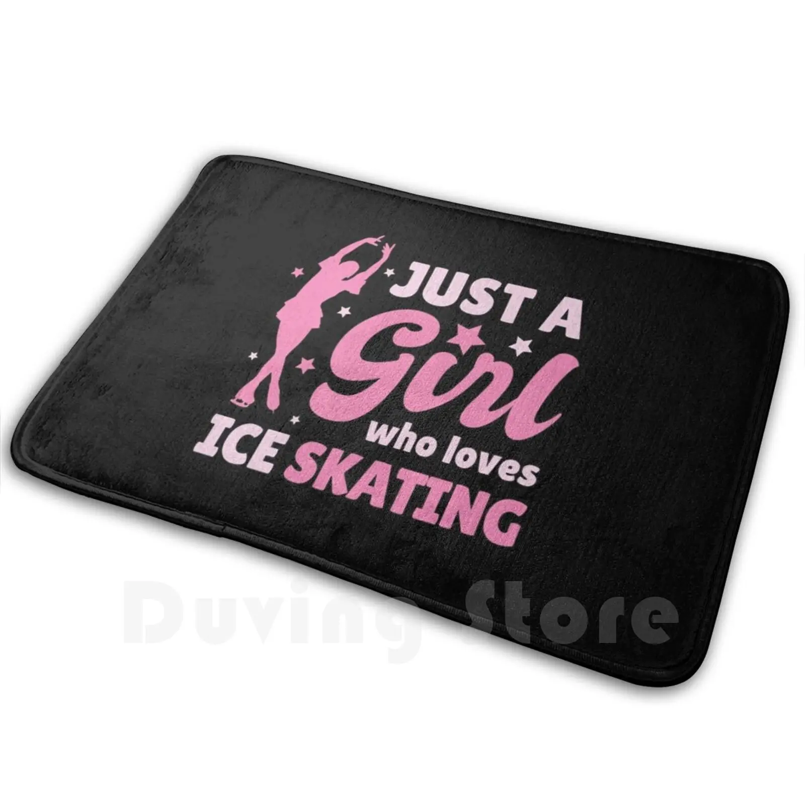 

Just A Girl Who Loves Ice Skating Carpet Mat Rug Cushion Soft Non-Slip Skater Ice Skating Skates Girls Ice Rink Ice