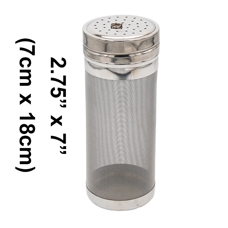 Stainless Hop Tube with 40cm Chain 300 Micron 7cm x 18cm Homebrew Beer Dry Hopping