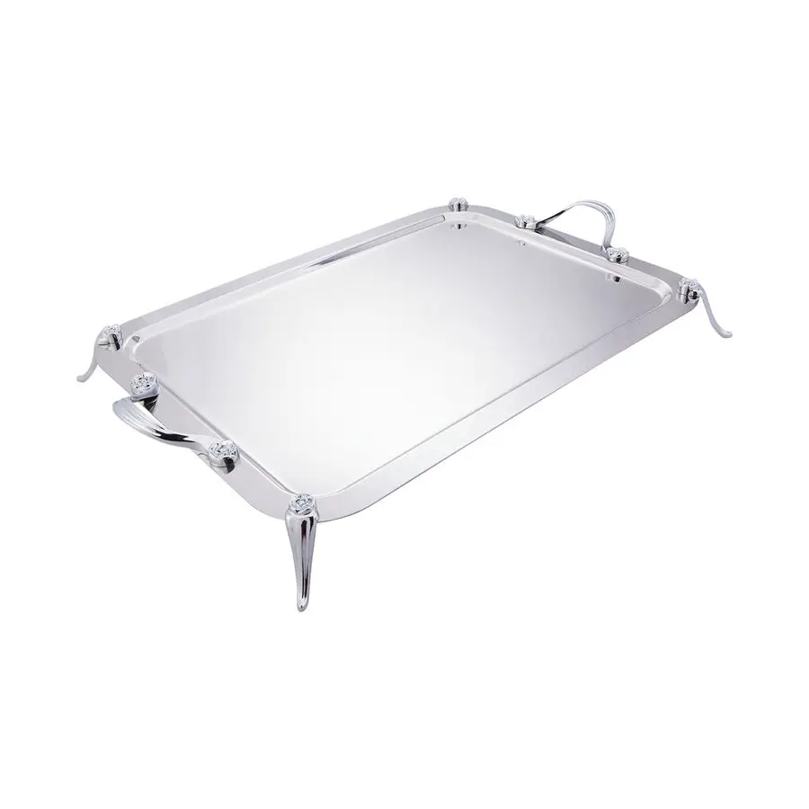 

DOLBOVI Emsan Rose Garden Medium Size tray Chrome Emsan tray 39x28 cm tray поднос plateau de service