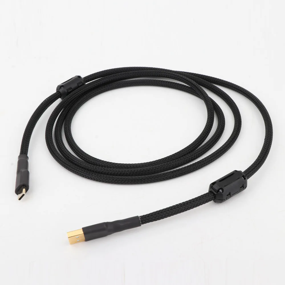 Preffair X401 AC USB Type-C to USB-A 2.0 Male Charger Cable For DAC Mobile Tablet Black