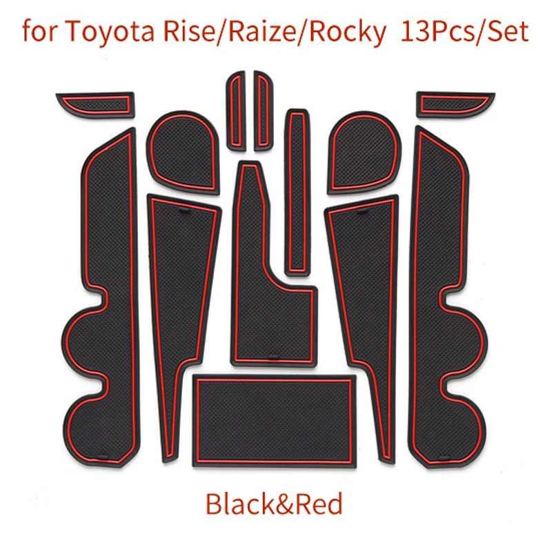 Automotive Styling Interior Sticker Car Coasters Fit  Anti-Slip Rubber Door Groove Mat For Toyota Rise Rocky Raize