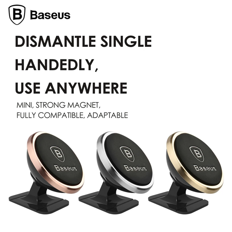 Baseus Universal Magnetic Car Phone Holder Stand For iPhone Samsung Magnet Mount Round Car Holder Dashboard Mobile Phone Holder image 6