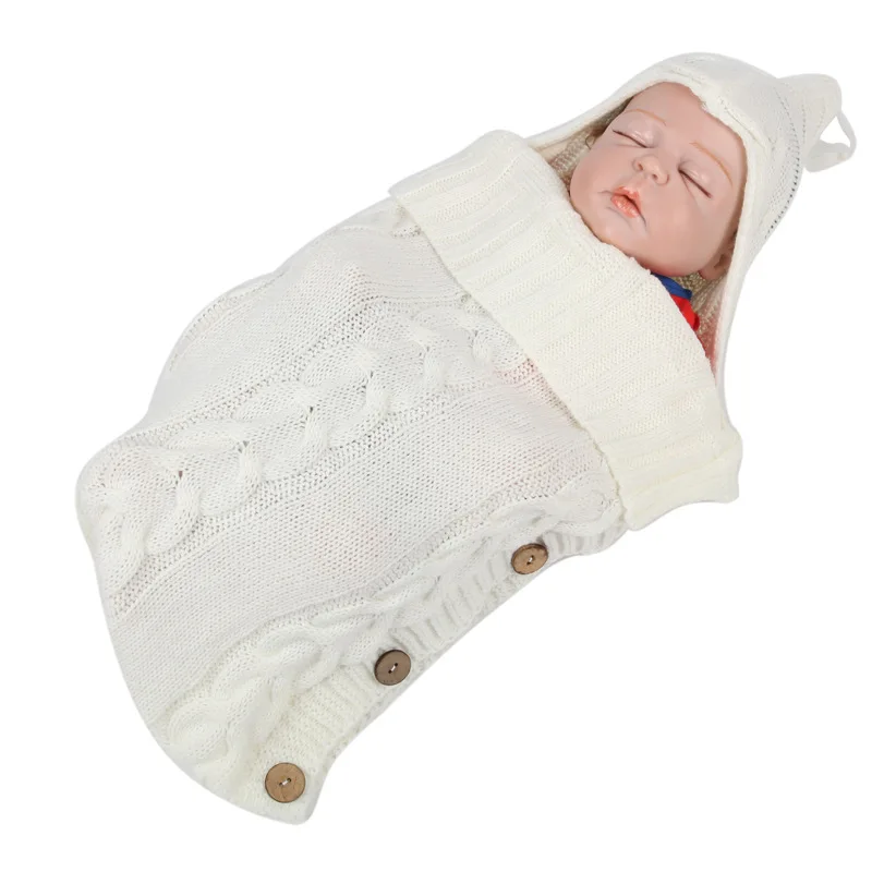 Gloriou Source Newborn Baby Winter Warm Sleeping Bags Infant Button Knit Sleeping Bags