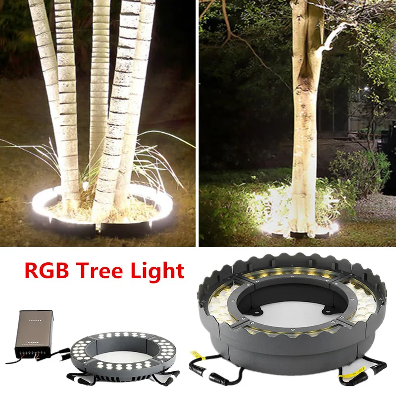 

Led Tree Holding Lamp Pillar Lights Outdoor Circular Beam Lamp Landscape Lighting Projection Colorful RGB Tree Lighting DC24V