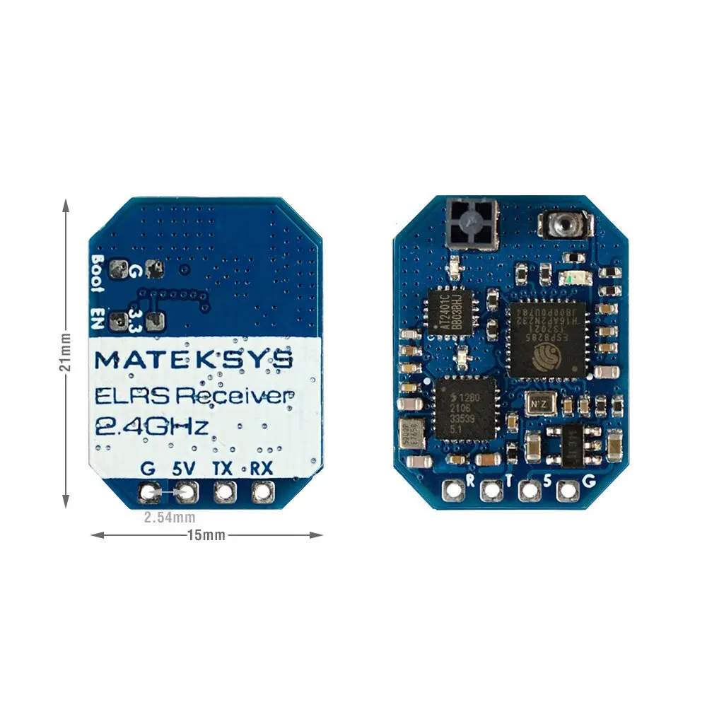 MATEKSYS ELRS-R24-S 2.4GHz ExpressLRS ELRS CRSF Protocol Long Range Mini RC Receiver for RC Drone