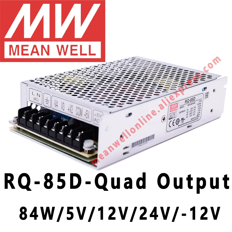 

Mean Well RQ-85D 5V/12V/24V/-12V AC/DC 84W Quad Output Switching Power Supply meanwell online store