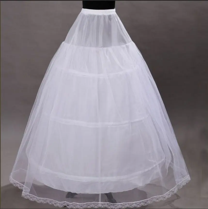 3 Hoepels Een Laag Van Mesh Gown Petticoats Crinoline Onderrok Bruiloft Accessoires Tule Onderrokken