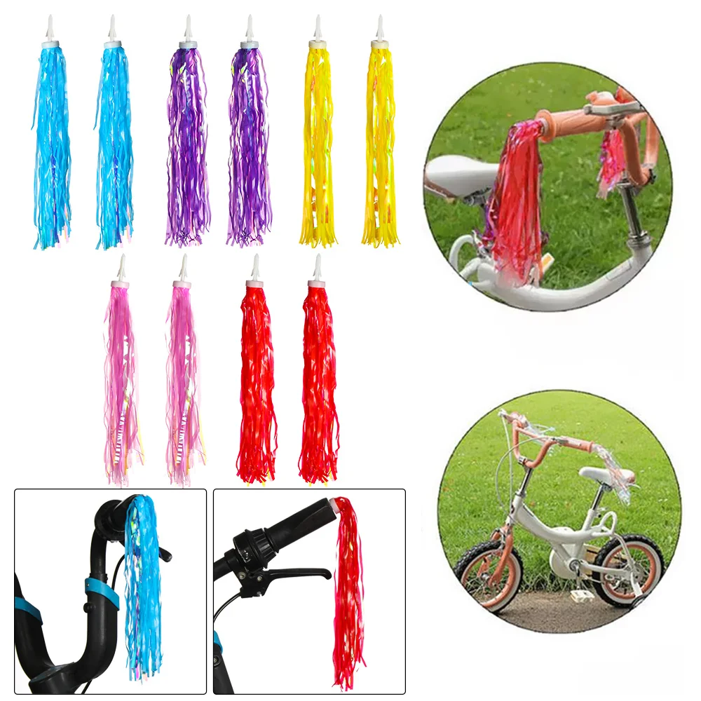 Accesorios para manillar de bicicleta, cintas coloridas con borlas de 14/30cm para niños y niñas, 2 unidades