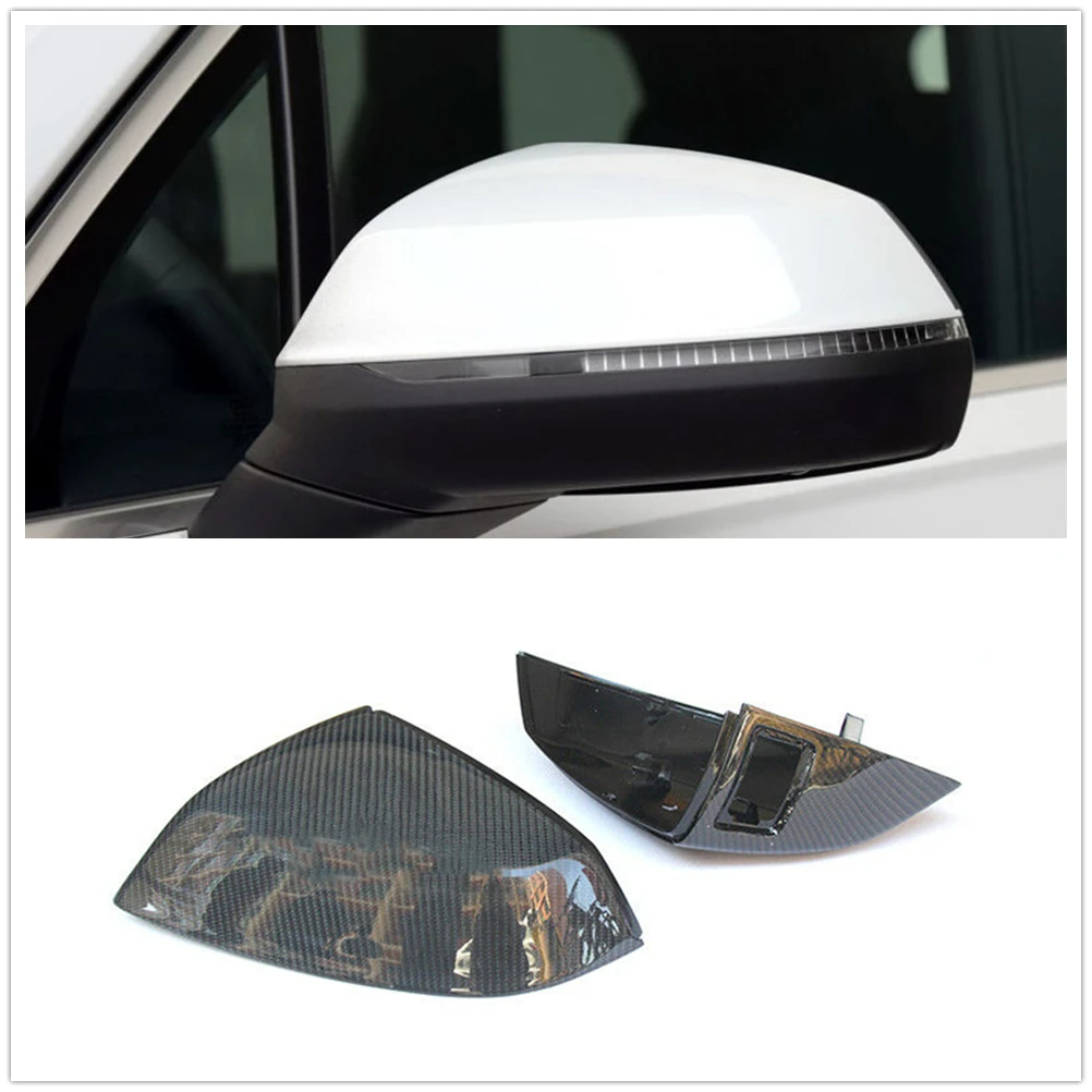 For Audi Q5 SQ5 Q7 SQ7 2016-2017 Carbon Fiber Mirror Cover With Side Assist Car Exterior Side Rear View Case Reverse Caps Shell