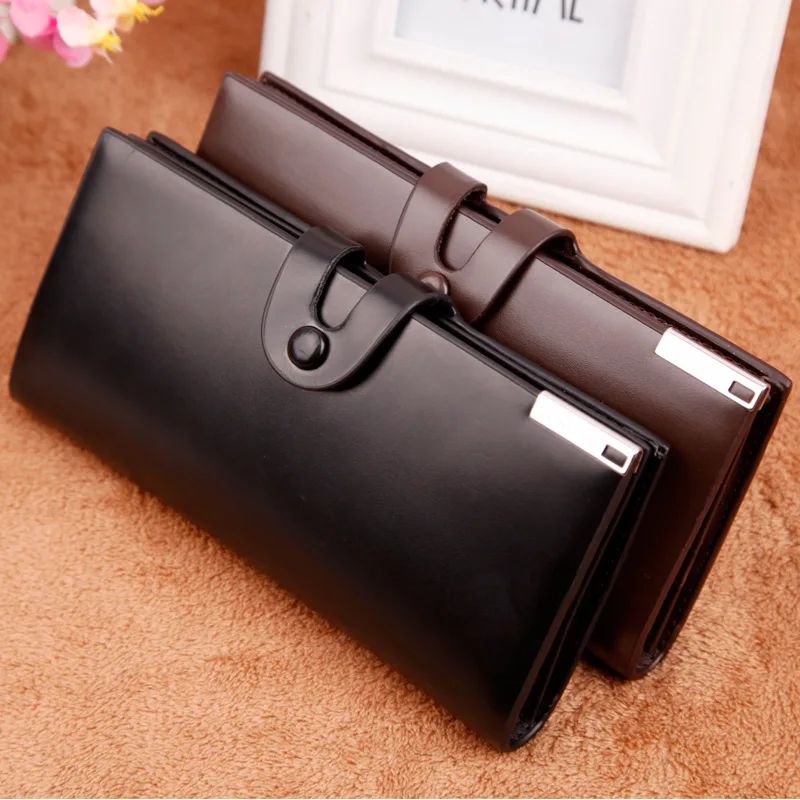 

New Fashion Casual Men Wallet Long Vertical Casual Multi-function Card Bag Hasp Large ID Card Coin Holder Wallet Carteras Hombre