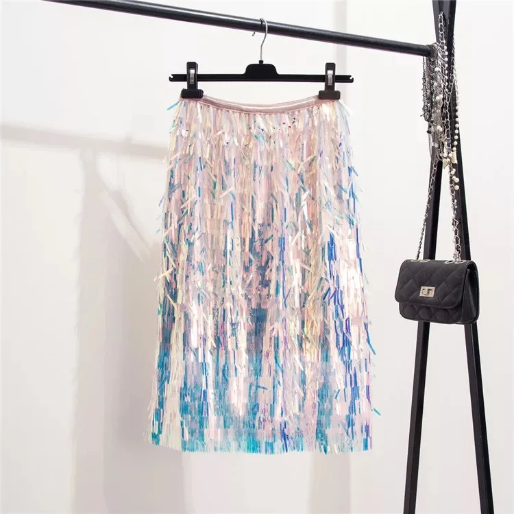 マーウィン-女性のためのスカート,秋,冬,スパンコール,ファッショナブル,膝丈,セクシー,クラブ,クリスマス,新しいコレクション