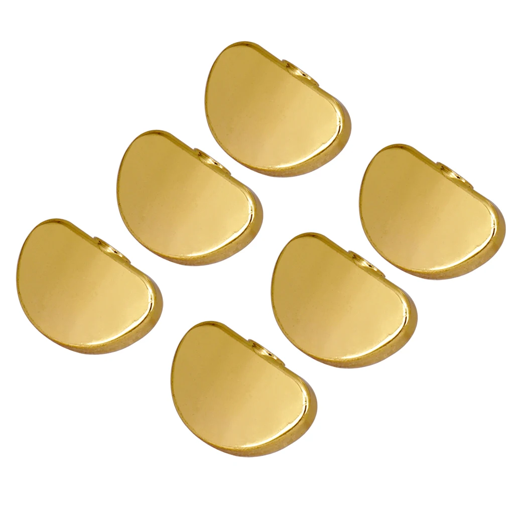 Pack of 6 Universal Guitar Tuner Machine Head Semicircle Buttons Tuning Key Replacement Gold with Screws