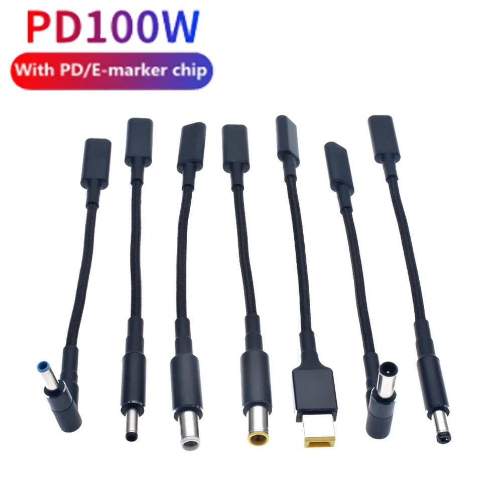 Konwerter wtyczki USB typu C o mocy 100 W z żeńskiego na uniwersalny adapter do laptopa Złącze Jack USB C 100 W PD Kabel do szybkiego ładowania