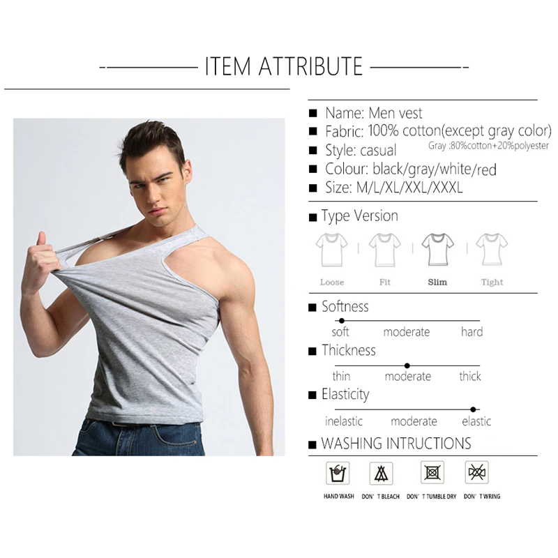 TFETTER Men\'s Underwear Cotton Tank Top Men High Quality Bodybuilding Singlet Sleeveless Slim Fit Vest Men Tank Tops