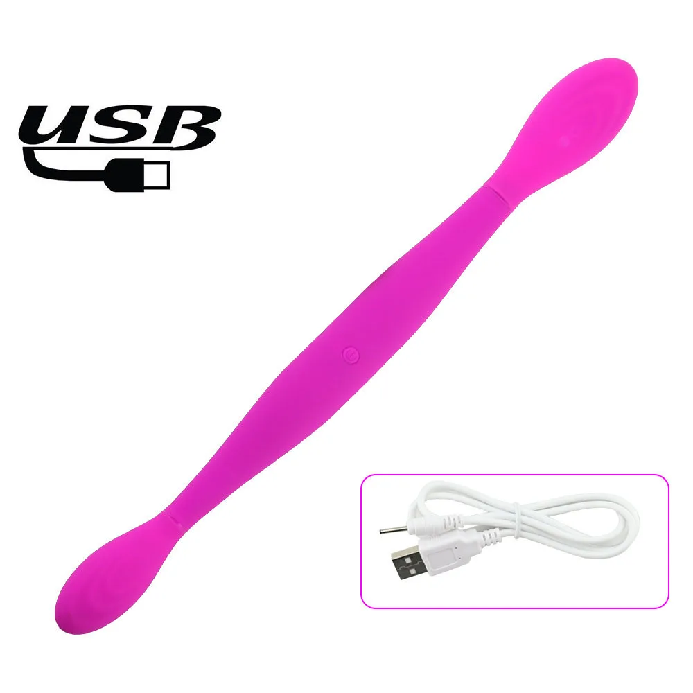 Long Dildo Vibrators for Women Lesbian G Spot Massager Double Ended Penis Vibrator Sex Toys for Women Silicone Adult Products