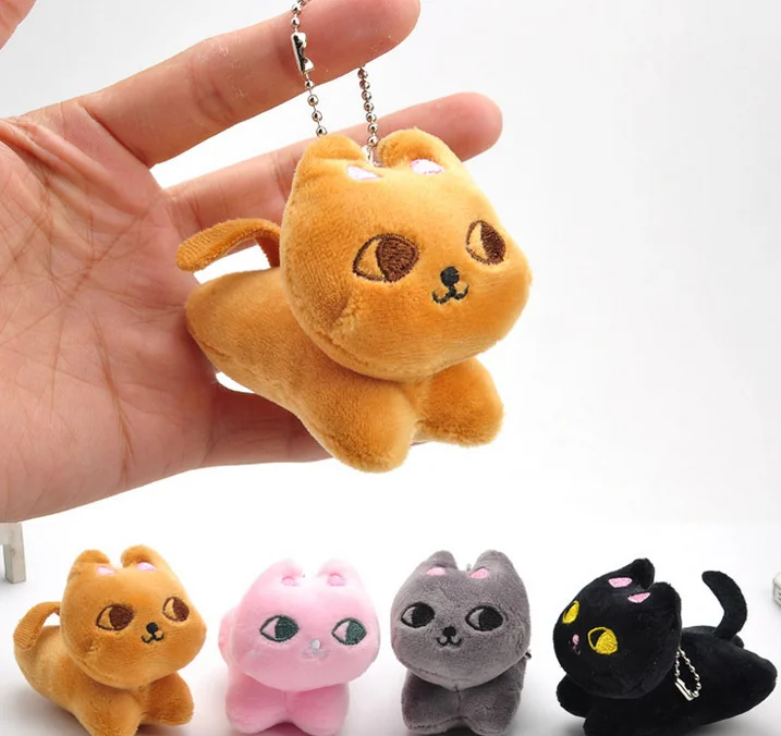 

1pc Color Random 7cm Little Cat Plush Toy Stuffed Toy , Pendant Keychain Gift Plush Toy For Wedding Bouquet Doll Toy