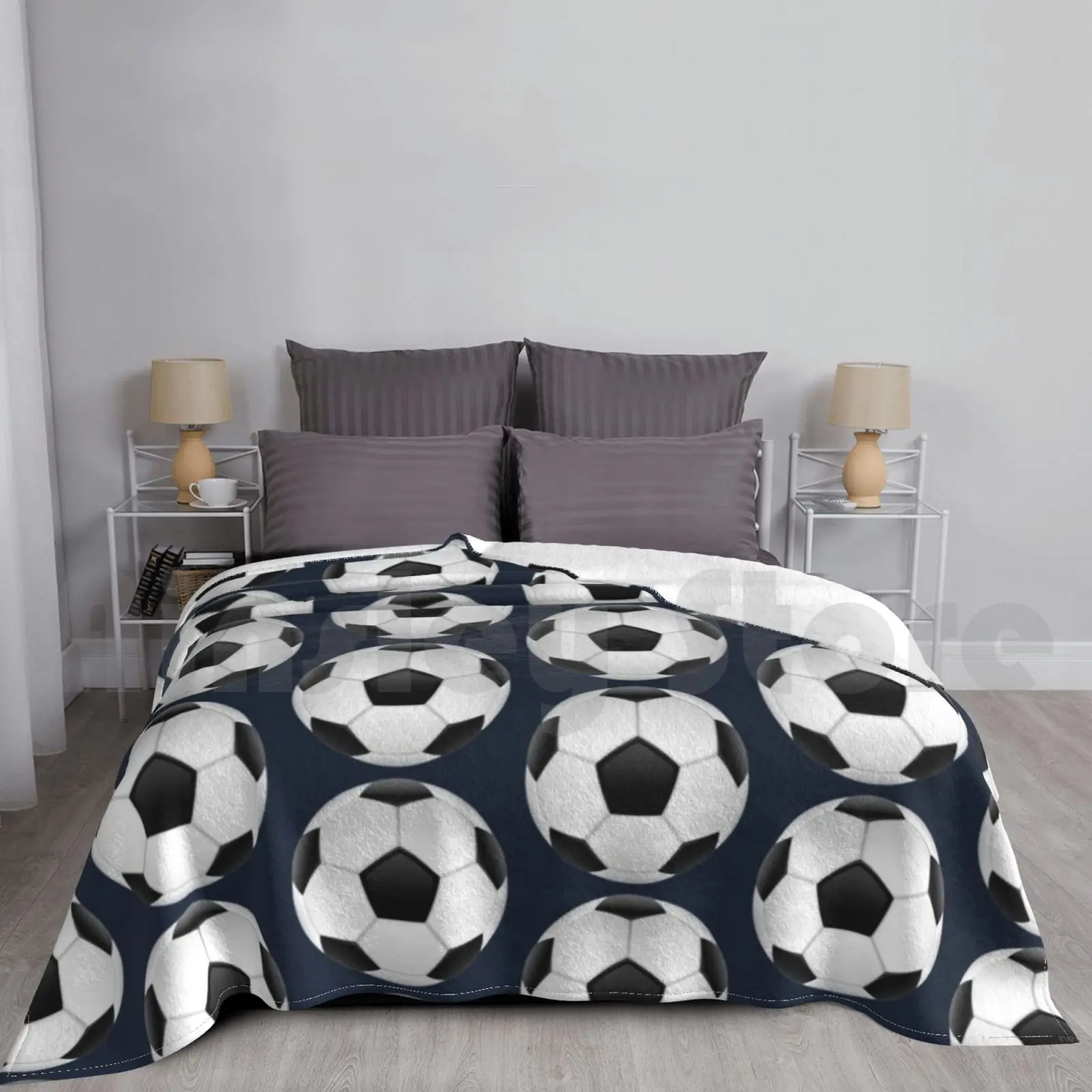 Retro Football Blanket For Sofa Bed Travel Ball Football Soccer Futsal Foot Retro Vintage Classic Modern