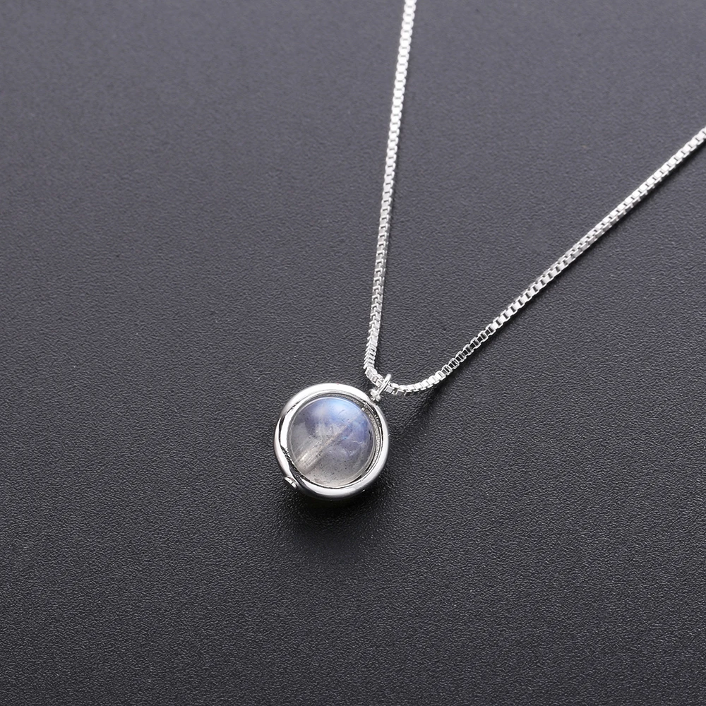 SHADOWHUNTERS Authentic 925 Sterling Silver Round Labradorite Pendant Necklaces For Women High Quality Silver 925 Jewelry