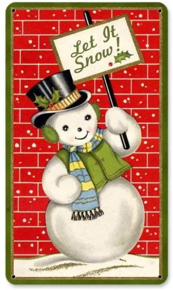 

Losea Snowman Retro Vintage Bar Metal Tin Sign Poster Style Wall Art Pub bar Decor 12 x 16 Inches