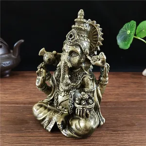 Bronzefarbe gewinnt Statue für die Dekoration zu Hause, große Ornamente Harz, Hindu -Elefantengottstatuen, Buddha Statuette, Glücksgeschenke 6 Hauptverkaufsstatue Ganesha Grande - №2