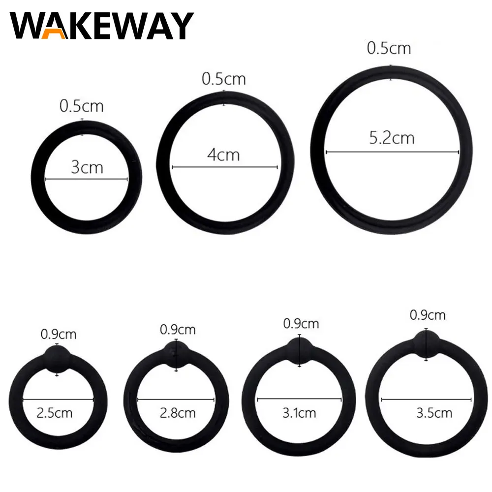 WAKEWAY 3/4PCS Penis Ring Penis Ring Condom Penis Trainer Delayed Ejaculation High Elasticity Durable Toy for Men