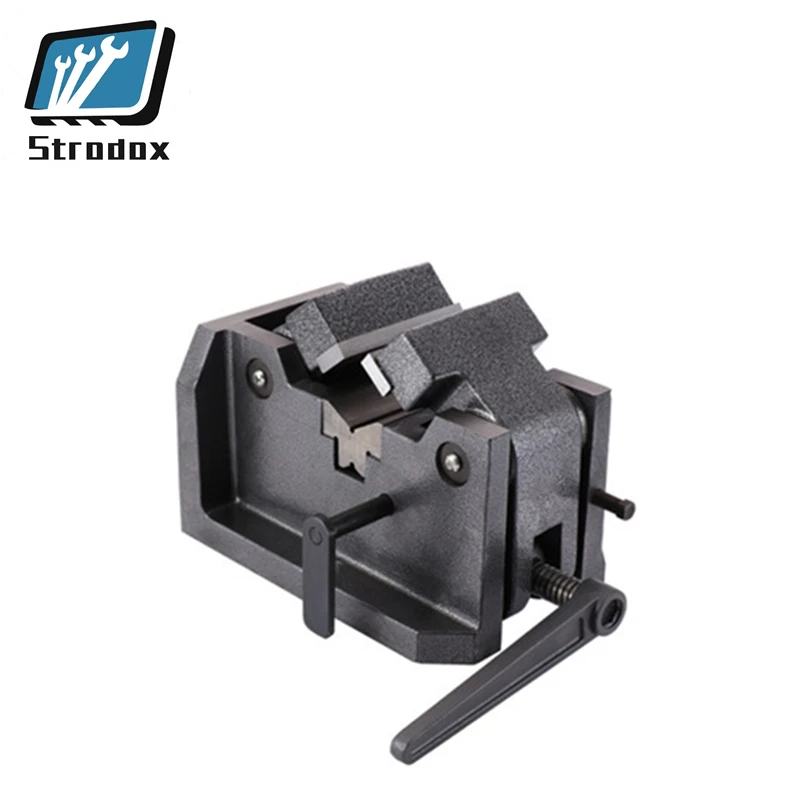 V-Shaped Vise จมูกแบนคีมหนีบศูนย์ทรงกระบอก Vise Bench Vise Heavy Duty เครื่อง Precision Vise