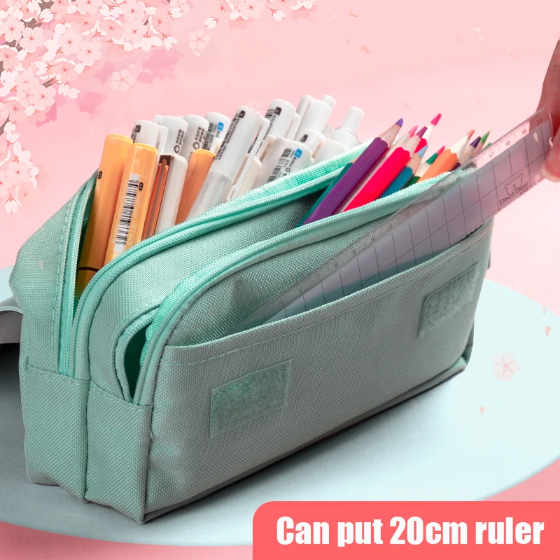 Cute Cat Decompression Pencil Case Big Pencil Box Portable Girls Pen Bag Double Layer School Pouch Kawaii Stationery Pensil Case