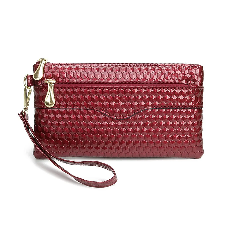 New PU Leather Women Wallet Long Wristband Clutch Women Coin Purse Female Zipper Phone Pocket Credit Card Holder Lady Money Bags