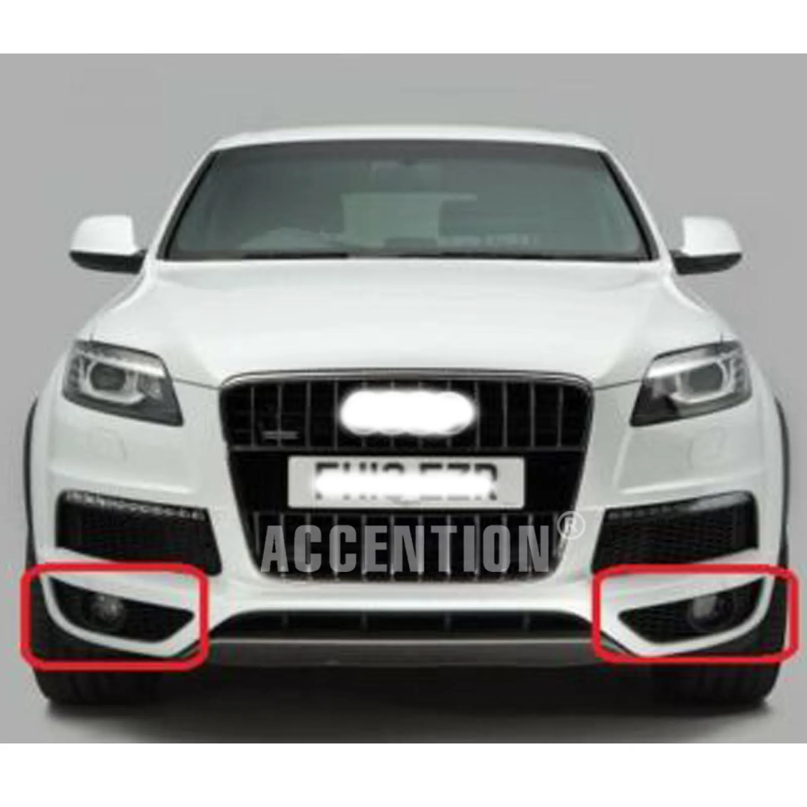 Car Front Bumper Fog Light Grille Cover For AUDI Q7 4L S-Line 2009-2014 4L0807675C 4L0807676C