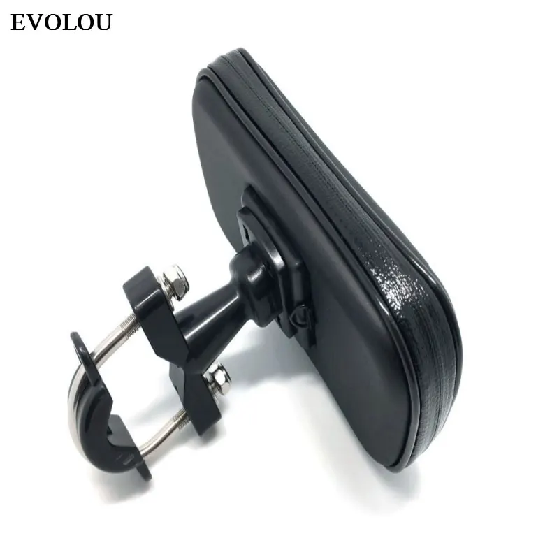 EVOLOU Phone Holder Motorcycle Bicycle Phone Bag Pouch for iphone 12 11 XR Samsung S20 M51 Mobile Support Stand Waterproof Cover