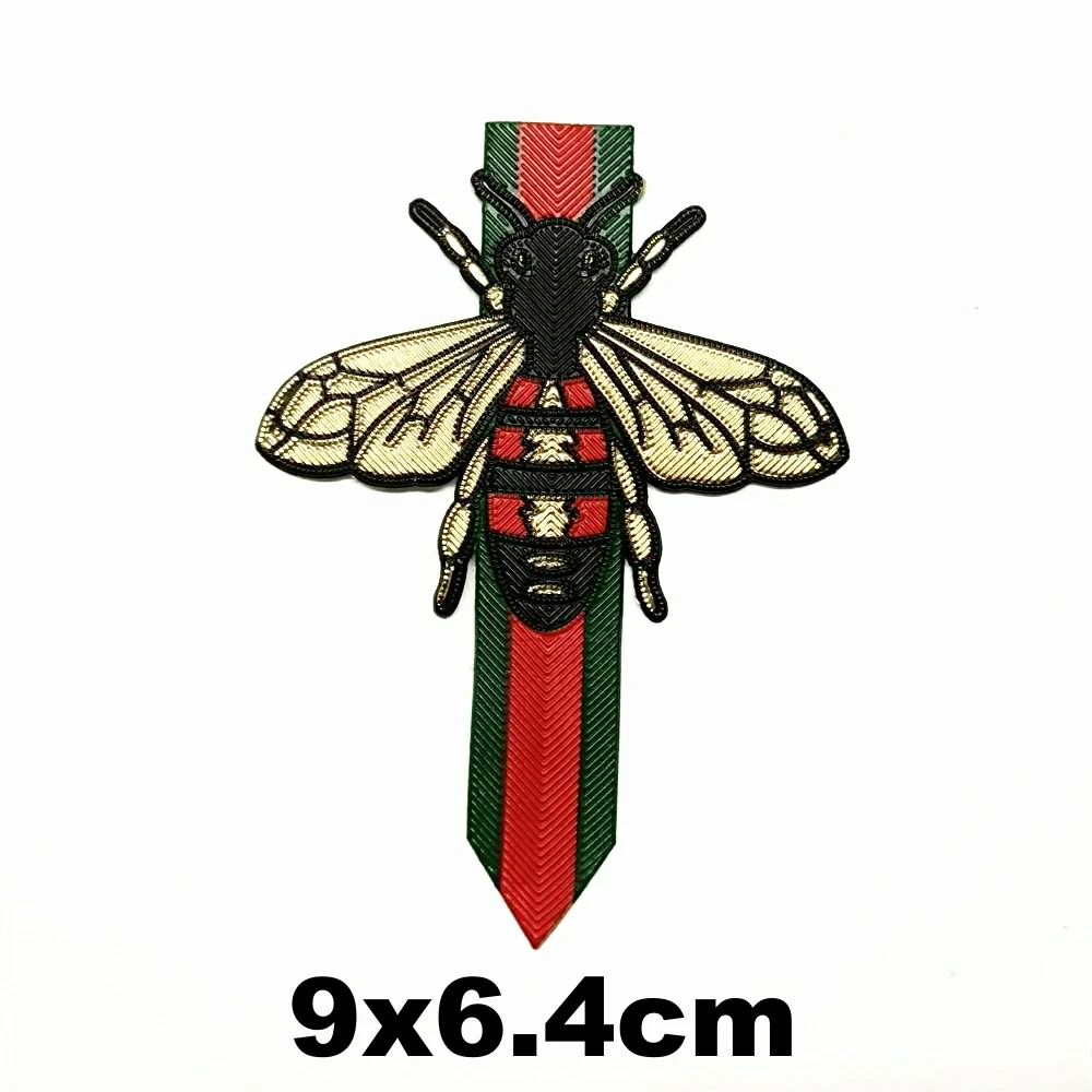 PVC iron-on silk screen printing hot stamping bee snake patches for clothing OR-3414