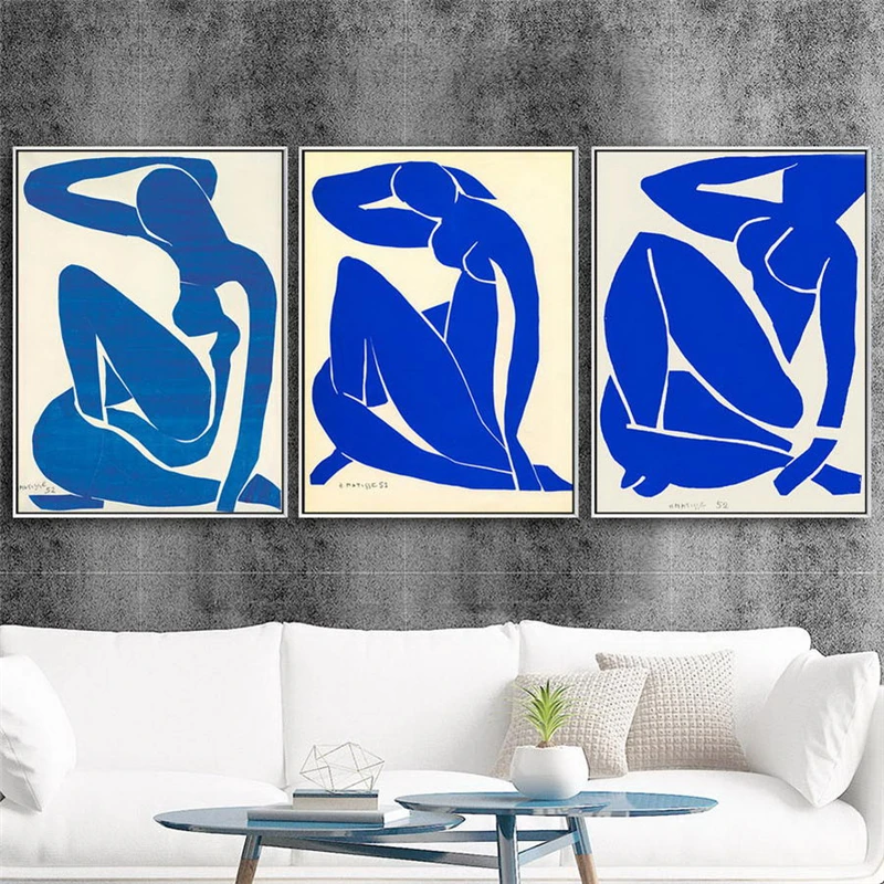 Famous Blue Nude Cavans Painting By Henri Matisse Posters and Prints Wall Art Picture for Living Room Home Decoration Cuadros